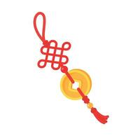 Cinese nappe. rosso corde intrecciata in nodi Usato per Cinese nuovo anno decorazioni. vettore