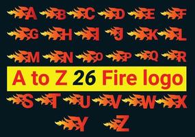 fuoco dalla A alla Z lettera logo e pacchetto di design di icone vettore