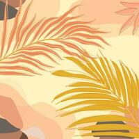 arancia le foglie palma floreale Linee arte Stampa design. botanico parete arte vettore astratto arte design per parete Stampa.