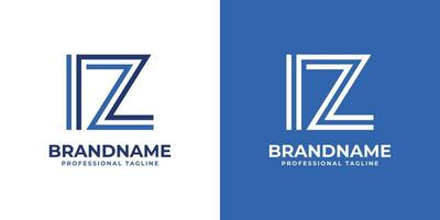 lettera iz linea monogramma logo, adatto per attività commerciale con iz o zi iniziali. vettore