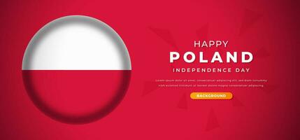 contento Polonia indipendenza giorno design carta tagliare forme sfondo illustrazione per manifesto, striscione, pubblicità, saluto carta vettore