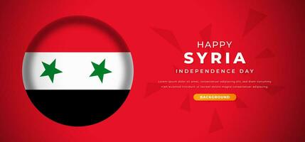 contento Siria indipendenza giorno design carta tagliare forme sfondo illustrazione per manifesto, striscione, pubblicità, saluto carta vettore