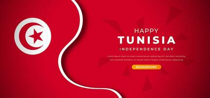 contento tunisia indipendenza giorno design carta tagliare forme sfondo illustrazione per manifesto, striscione, pubblicità, saluto carta vettore