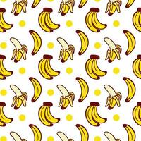 mano disegnato Banana cartone animato illustrazione senza soluzione di continuità modello vettore