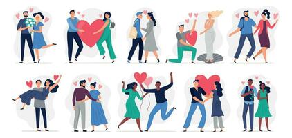 persone nel amore. vettore illustrazione impostare. donna e uomo