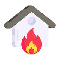 modem design icona di casa fuoco vettore