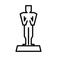 oscar statua icona, film premio cartello simbolo nel linea vettore