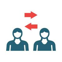 interpersonale relazioni vettore glifo Due colore icona per personale e commerciale uso.