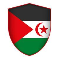 saharawi arabo democratico repubblica bandiera nel scudo forma. vettore illustrazione.