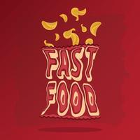 juming patatine fritte su un menu pacchetto fast food immagine vettoriale