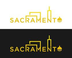 geometrico forma sacramento paesaggio logo design. vettore