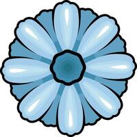 blu fiore tatuaggio vettore