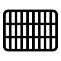 grattugiare grattugiare reticolo traliccio netto maglia bbq griglia grigliate superficie rettangolo forma rotondità icona nero colore vettore illustrazione Immagine piatto stile