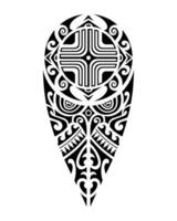 tatuaggio schizzo maori stile per gamba o spalla con svastica. nero e bianca. vettore