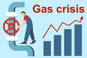 gas crisi. crescente gas prezzi vettore