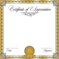 Vintage ▾ certificato di apprezzamento con ornato elegante retrò astratto floreale design vettore