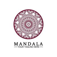 illustrazione del modello del logo di vettore della mandala del fiore del petalo del modello del cerchio