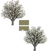 Vintage ▾ invito carta con ornato elegante retrò astratto floreale albero design vettore