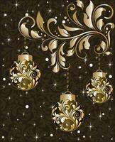 Vintage ▾ Natale carta con ornato elegante astratto floreale design vettore