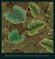 foglie di illustrazione tropicale senza soluzione di continuità vettore