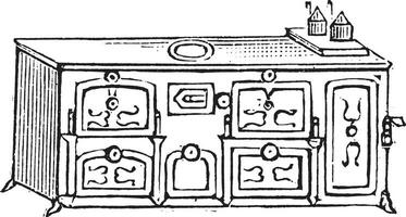 inglese fornello, Vintage ▾ incisione. vettore