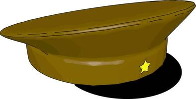 militare cappello, illustrazione, vettore su bianca sfondo.