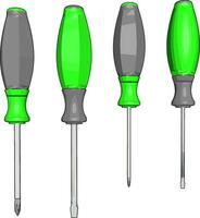 verde cacciaviti, illustrazione, vettore su bianca sfondo.