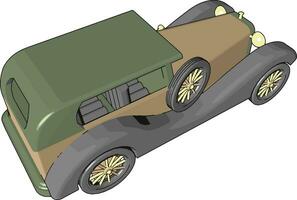vecchio retrò auto giocattolo, illustrazione, vettore su bianca sfondo.