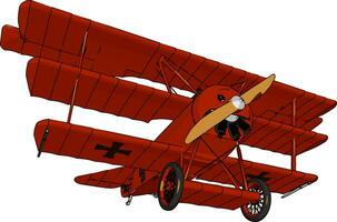 triplano un' Vintage ▾ tre verticale ala aereo vettore o colore illustrazione