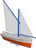un' barca a vela giocattolo vettore o colore illustrazione