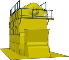 giallo industriale sacco imballatore vettore illustrazione su bianca baclground