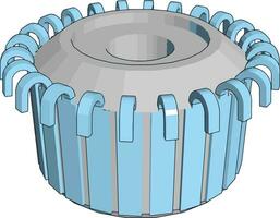 semplice vettore illustrazione su bianca sfondo di un' blu e grigio Ingranaggio ruota
