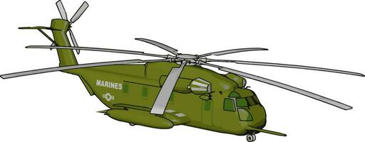 3d vettore illustrazione su bianca sfondo di un' verde militare elicottero