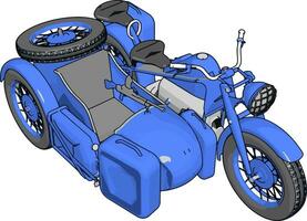 3d vettore illustrazione su bianca sfondo di un' militare motociclo con sidecar