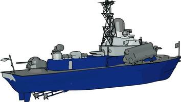 3d vettore illustrazione su bianca sfondo di un' blu e grigio militare barca