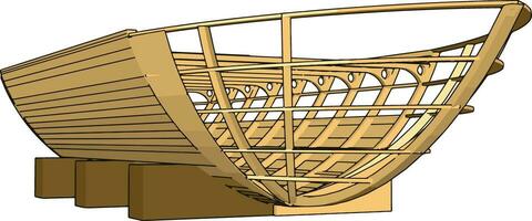 semplice vettore illustrazione di un' di legno chiglia bianca sfondo