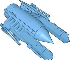 blu fantascienza corazzata vettore illustrazione su bianca sfondo