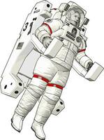 astronauta su nel spazio vettore illustrazione su bianca sfondo
