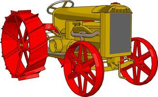 rosso e giallo trattore vettore illustrazione su bianca sfondo