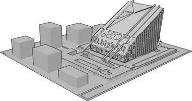 modello di tetto di il costruzione, illustrazione, vettore su bianca sfondo.