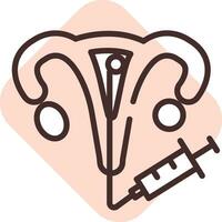 gravidanza ginecologia, icona, vettore su bianca sfondo.