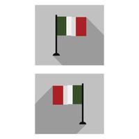 bandiera italiana illustrata su sfondo bianco vettore