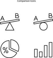 impostato di confronto icona linea. vettore