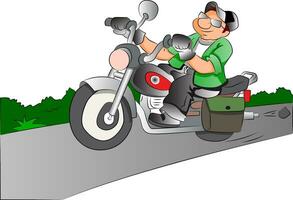 motociclo cavaliere, illustrazione vettore