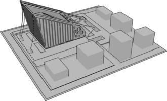 modello di tetto di il costruzione, illustrazione, vettore su bianca sfondo.