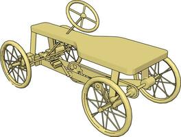 di legno carrozza, illustrazione, vettore su bianca sfondo.