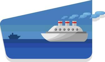 grande nave su mare, illustrazione, vettore su un' bianca sfondo.