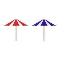 ombrellone illustrato su sfondo bianco vettore