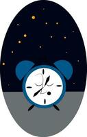 un allarme orologio a notte, vettore colore illustrazione.