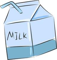 latte con cannuccia vettore o colore illustrazione